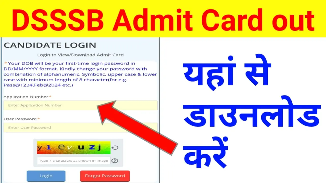 DSSSB Admit Card