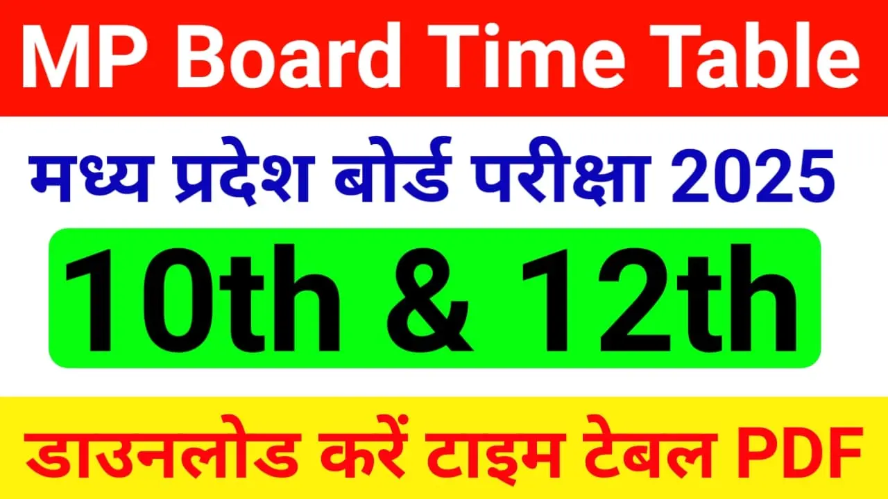 MP Board Time Table 2025