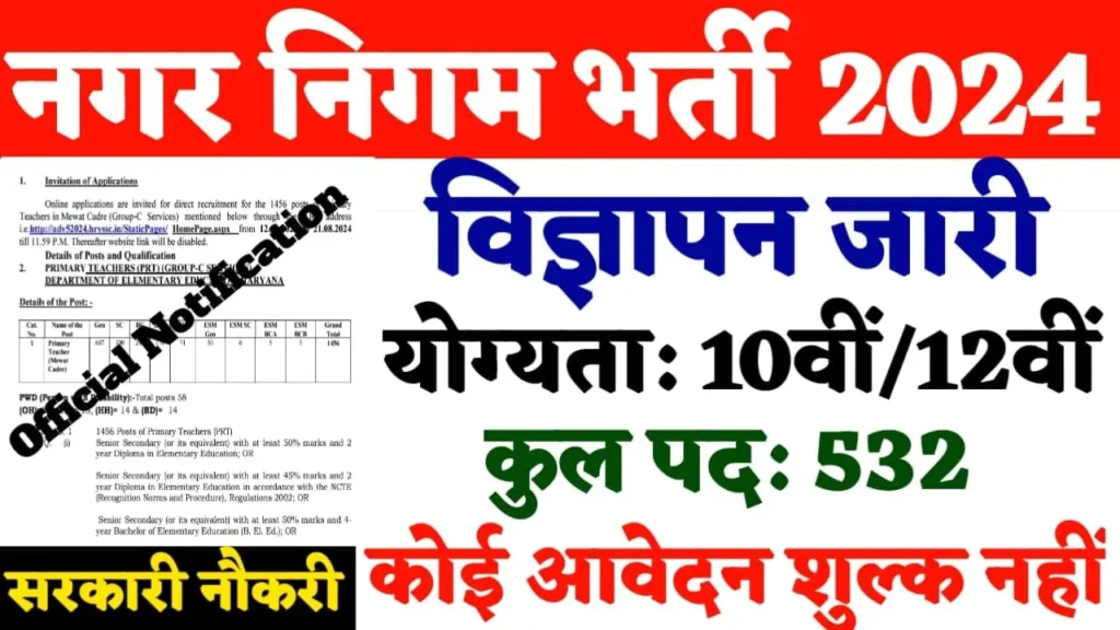 Nagar Nigam Bharti 2024