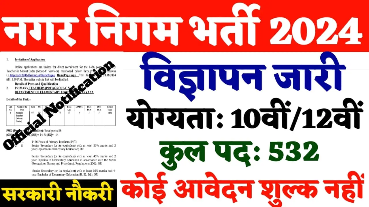 Nagar Nigam Bharti 2024