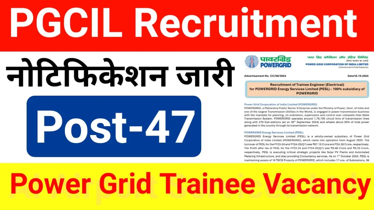 PGCIL Trainee Engineer 2024