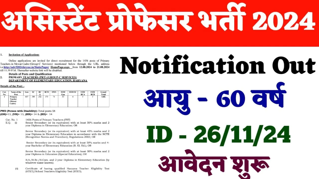 Assistant Professor Recruitment 2024