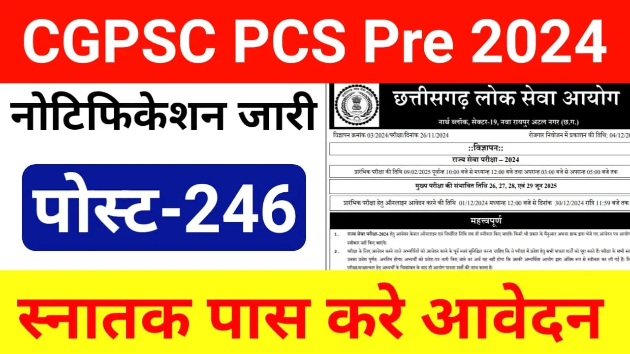 CGPSC Recruitment Notification 2024