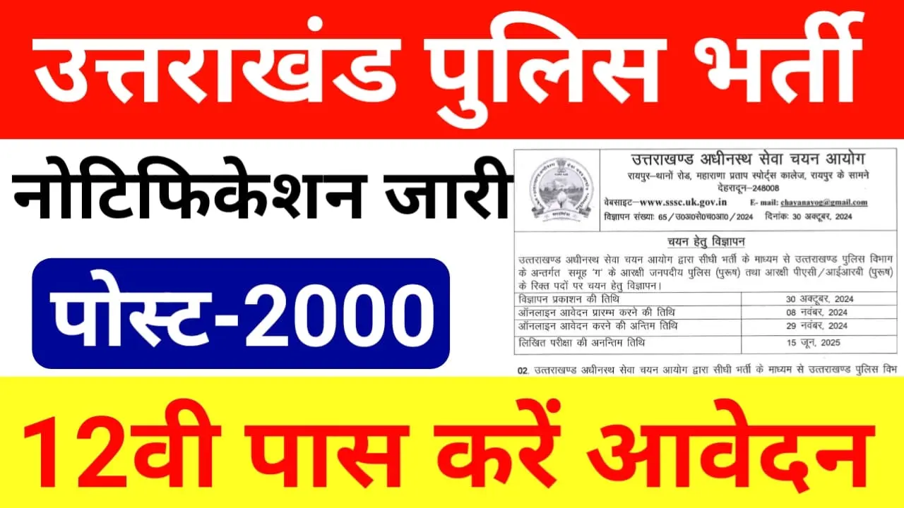 Uttarakhand Constable Recruitment 2024